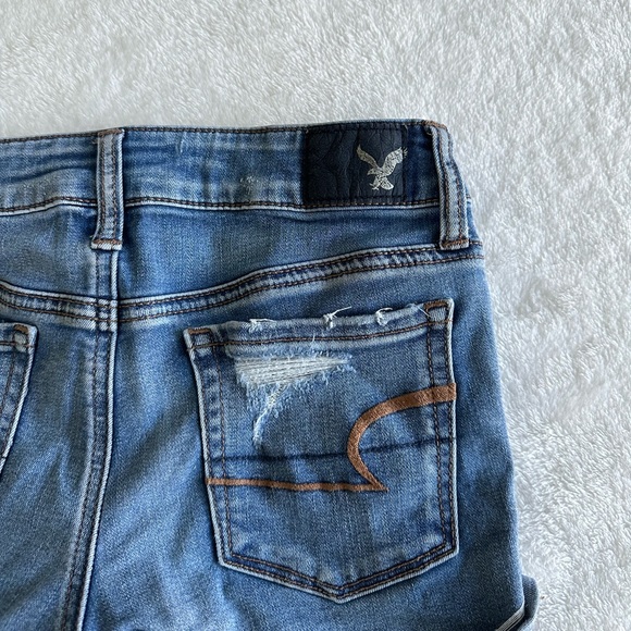 American Eagle Jean Shorts - Super Stretch Super Low Shortie 00 - Picture 4 of 6
